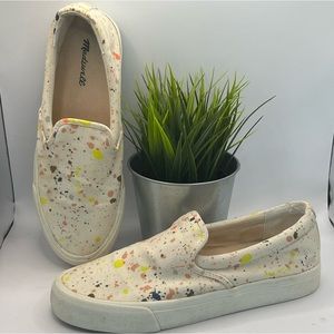 Madewell‎ Sidewalk Paint Splatter Slip-on Recycled Canvas Sneakers Size 8